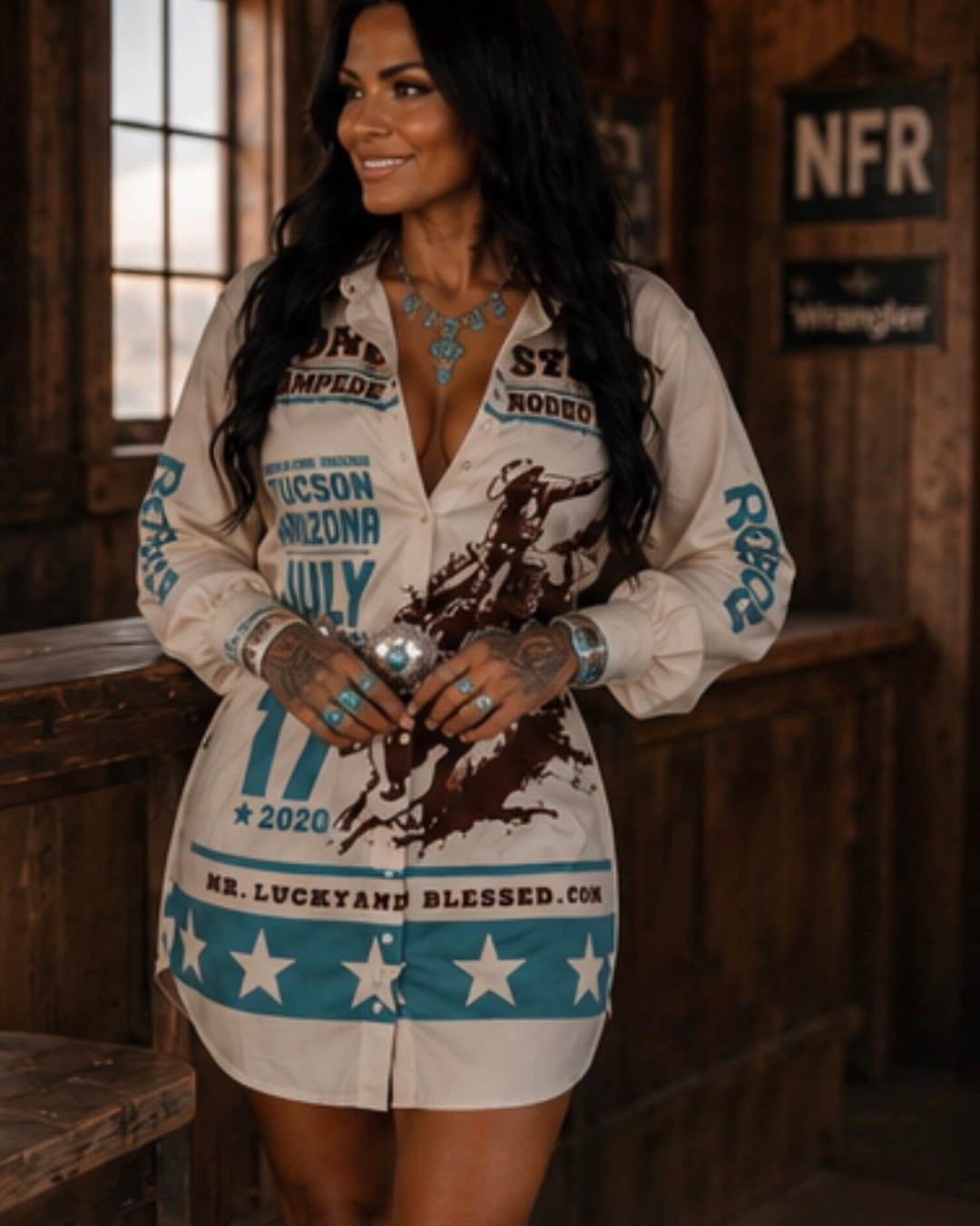 Rodeo Pearl Snap Shirt Dress