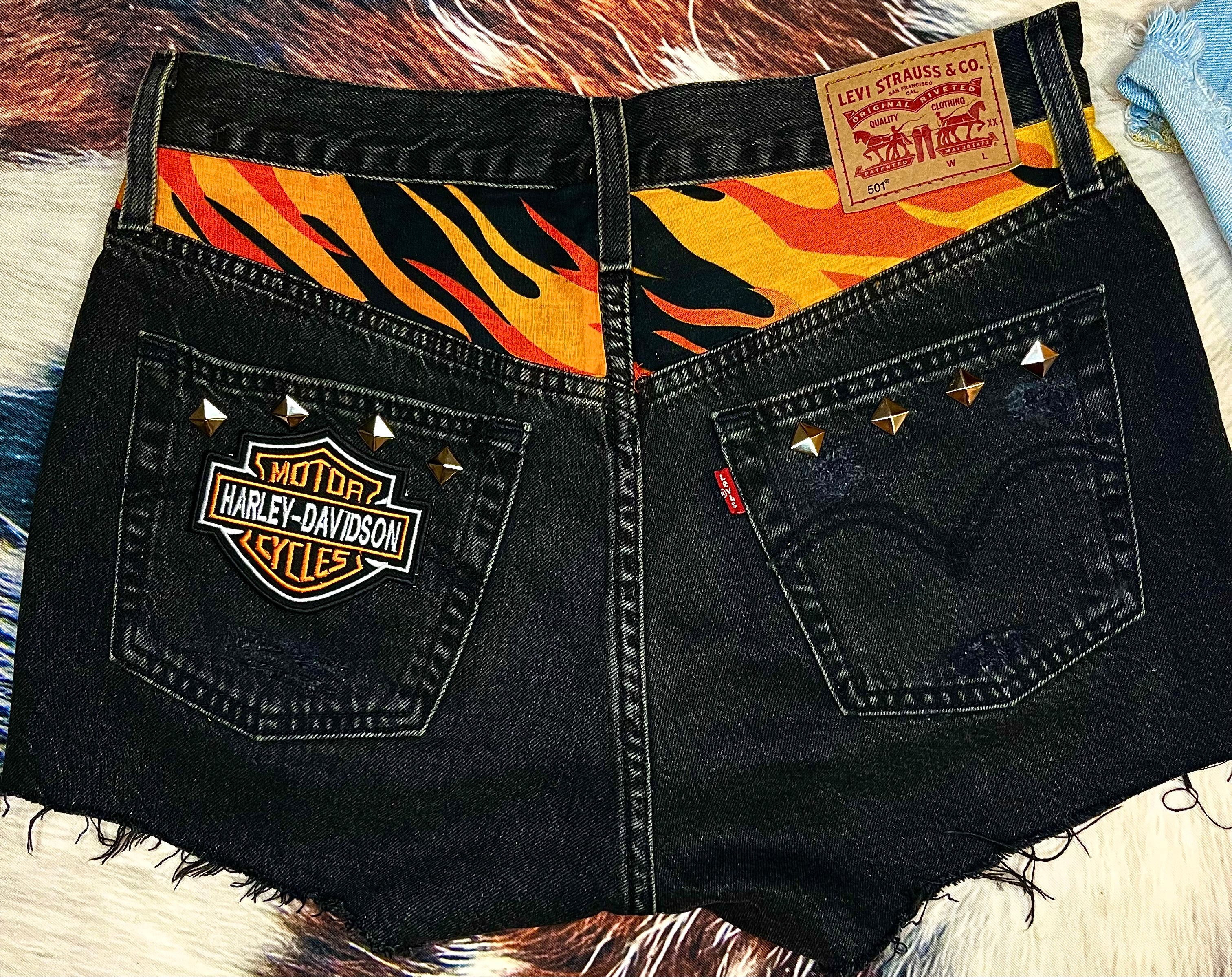 Custom Studded Harley Shorts