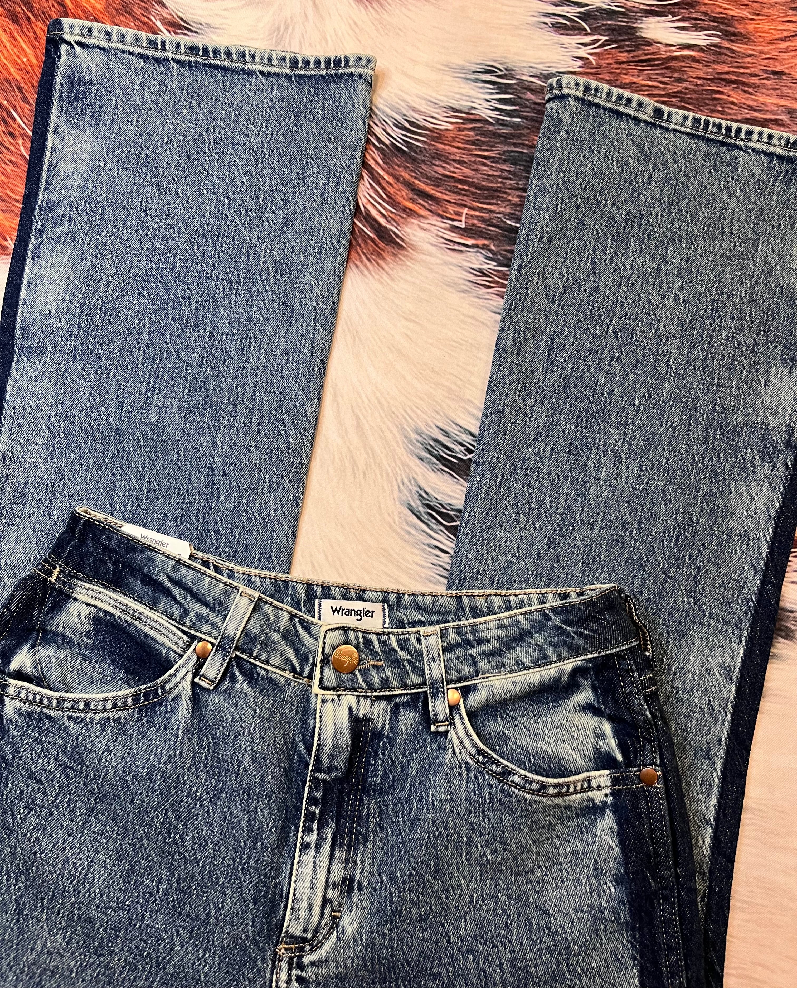 Wrangler Acid-Wash High Rise Bootcut Jeans