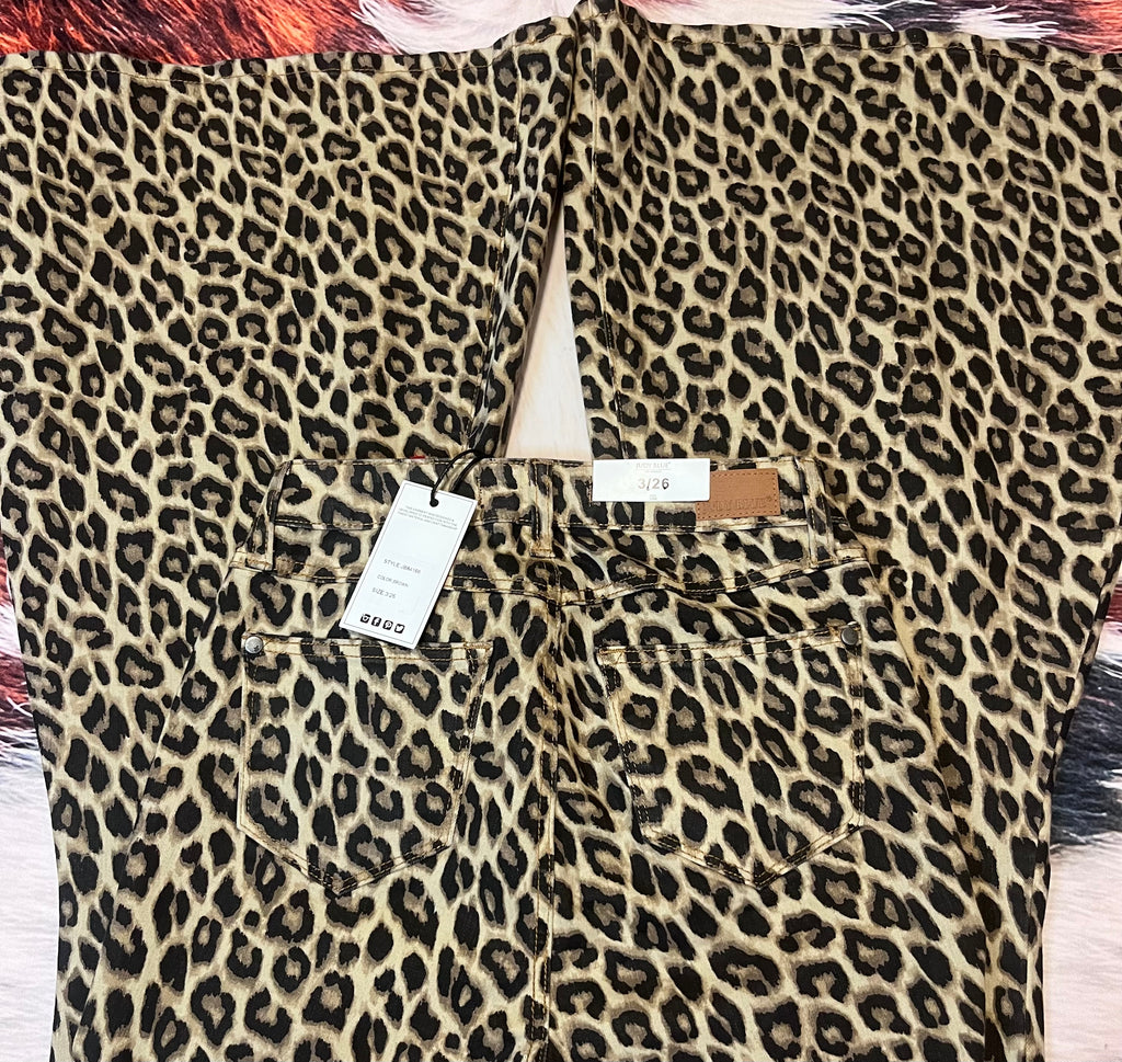 Judy Blue Leopard High Rise Flares