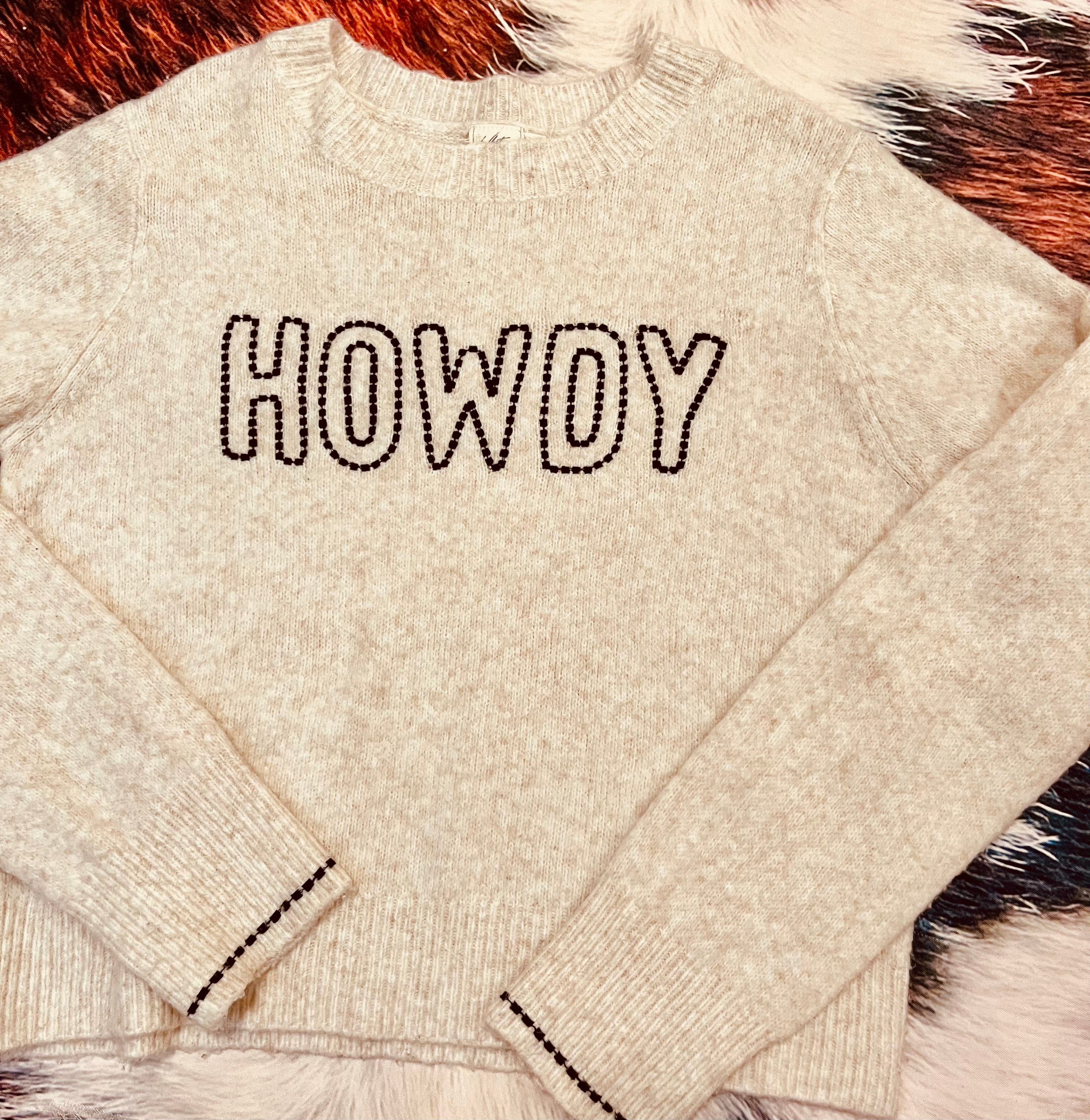 Howdy Stitched Knit Sweater