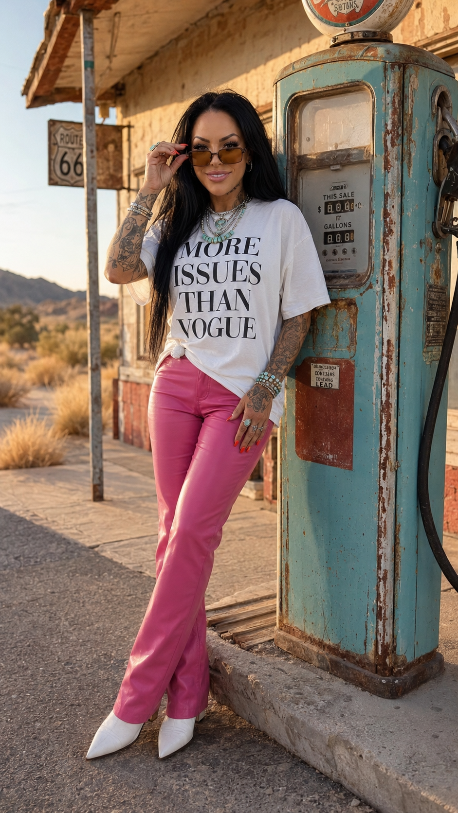 Judy Blue Barbie Pink Faux Leather Tummy Control Straight-Leg Pants