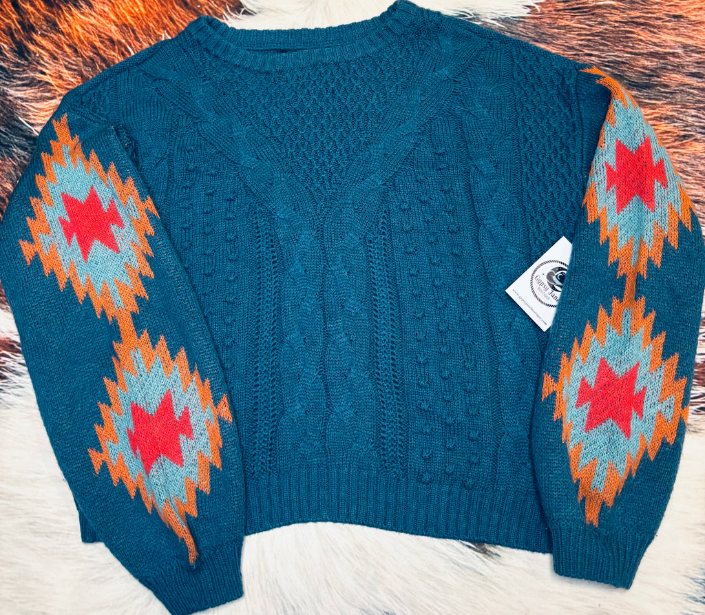 Rock&Roll Denim Aztec Sweater