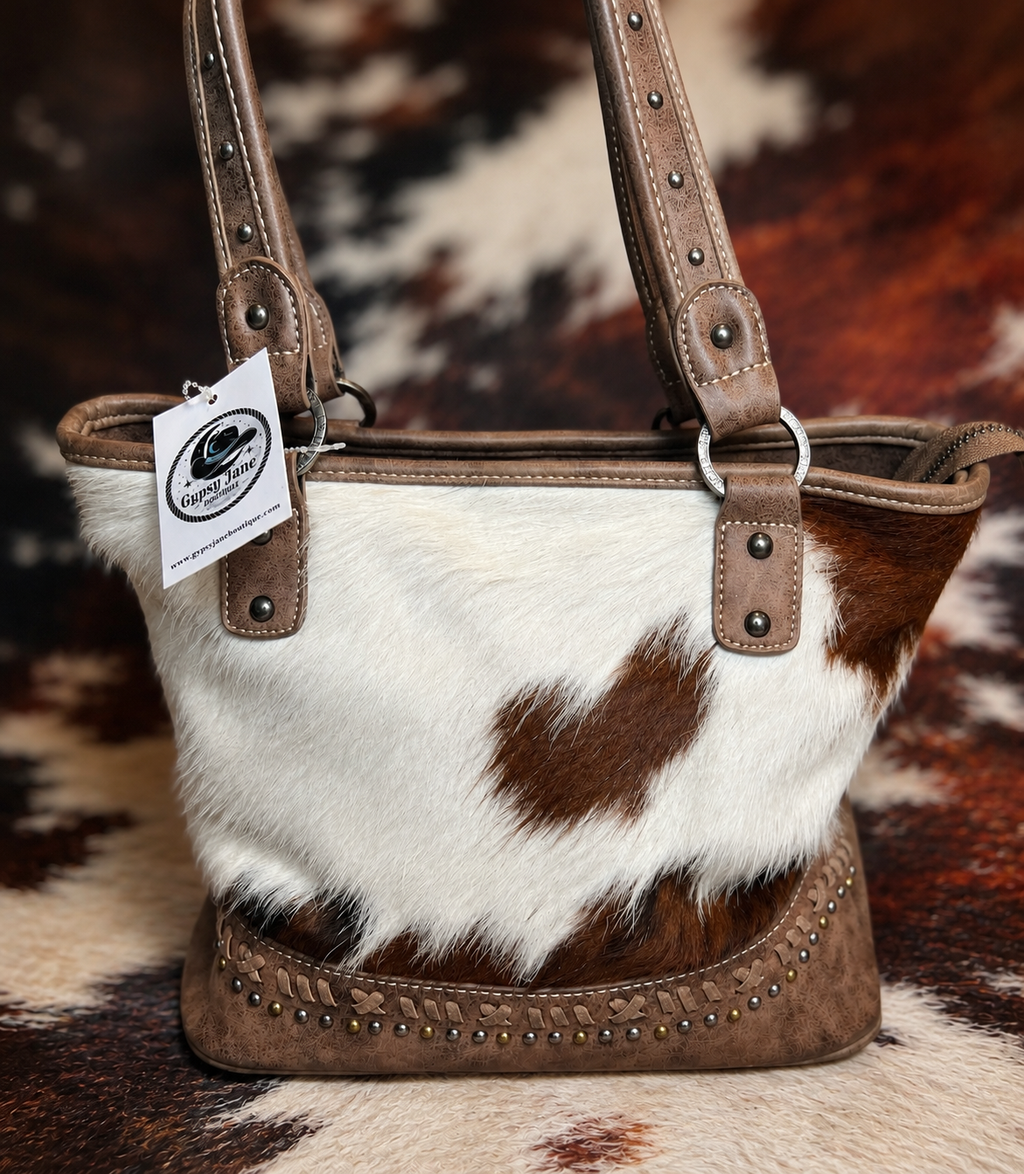Trinity Ranch Genuine Hair-On Cowhide Conceal Carry Bag