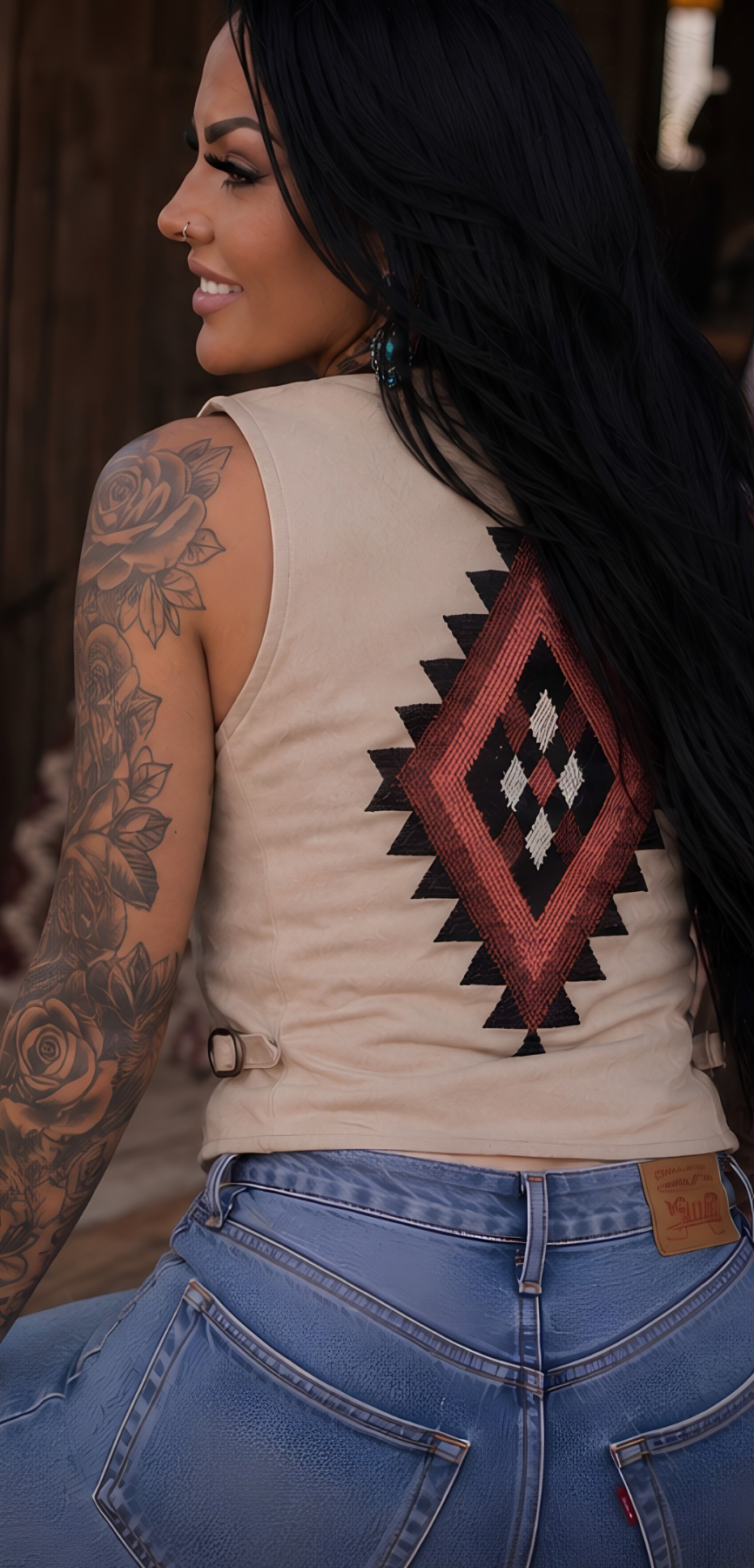 Shyanne Southwestern Suede Embroidered Vest