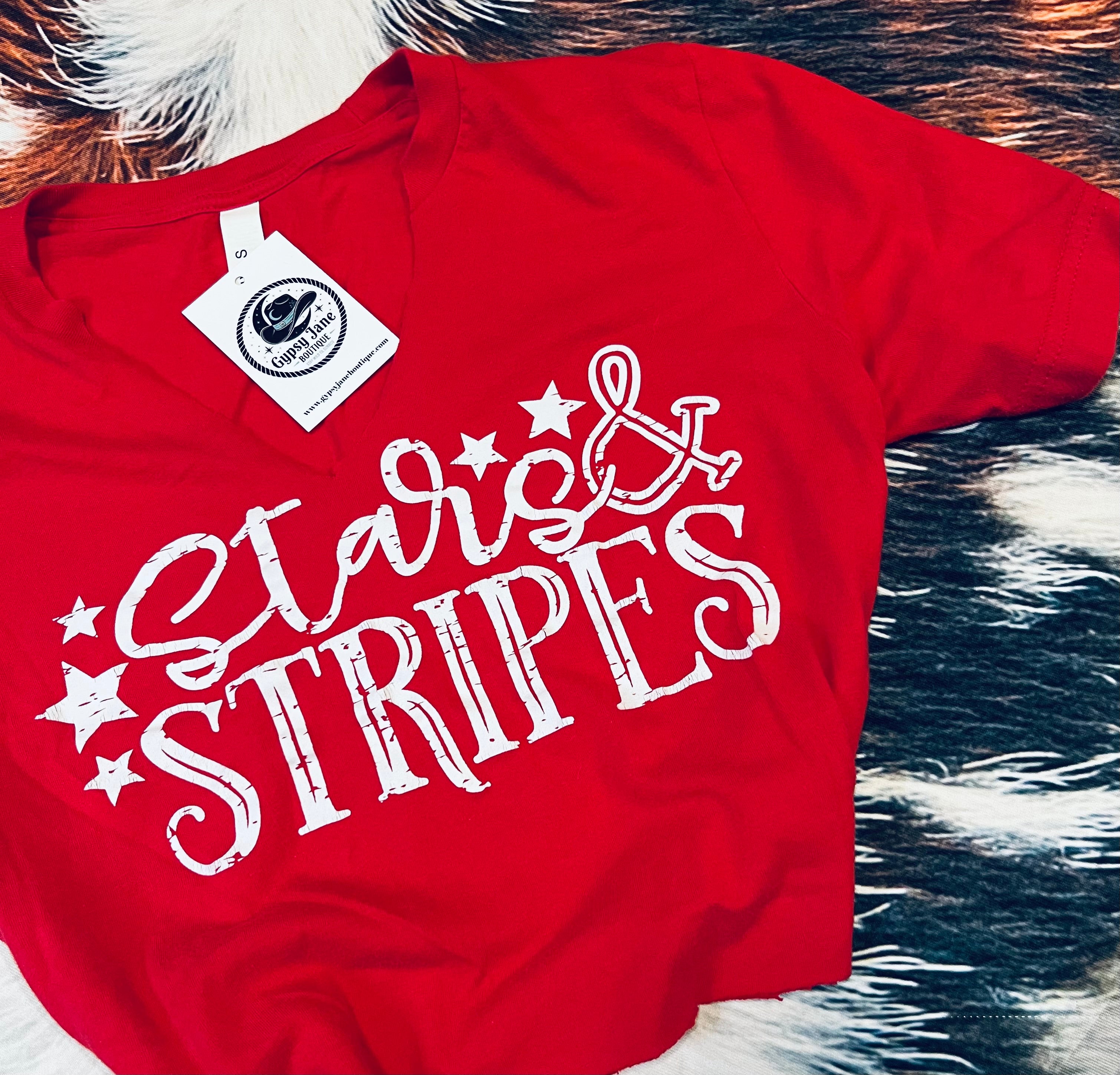 Stars & Stripes V-Neck Crop