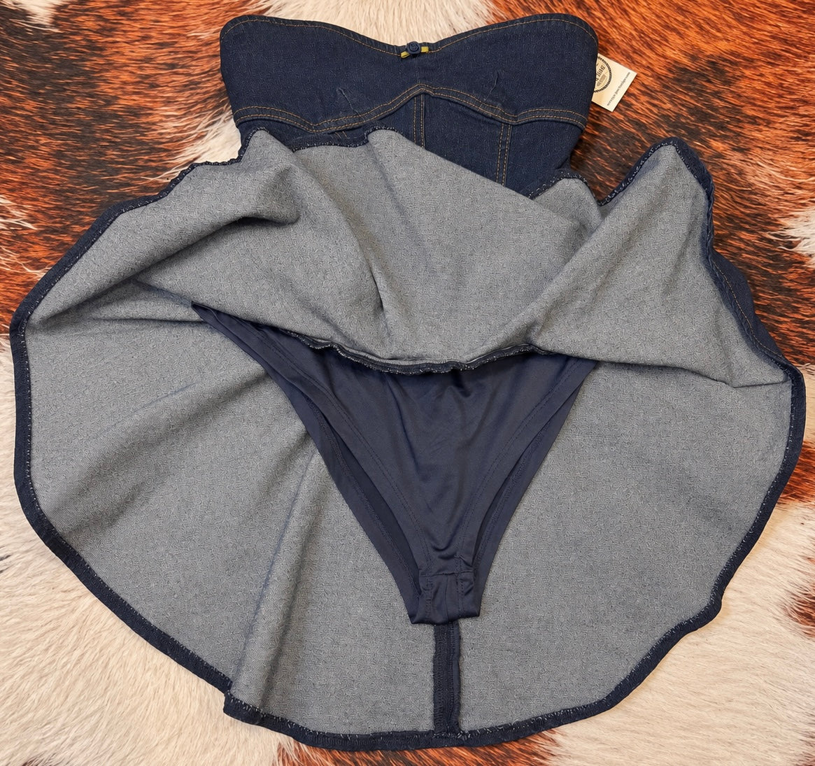 Western After Dark Strapless Denim Dress