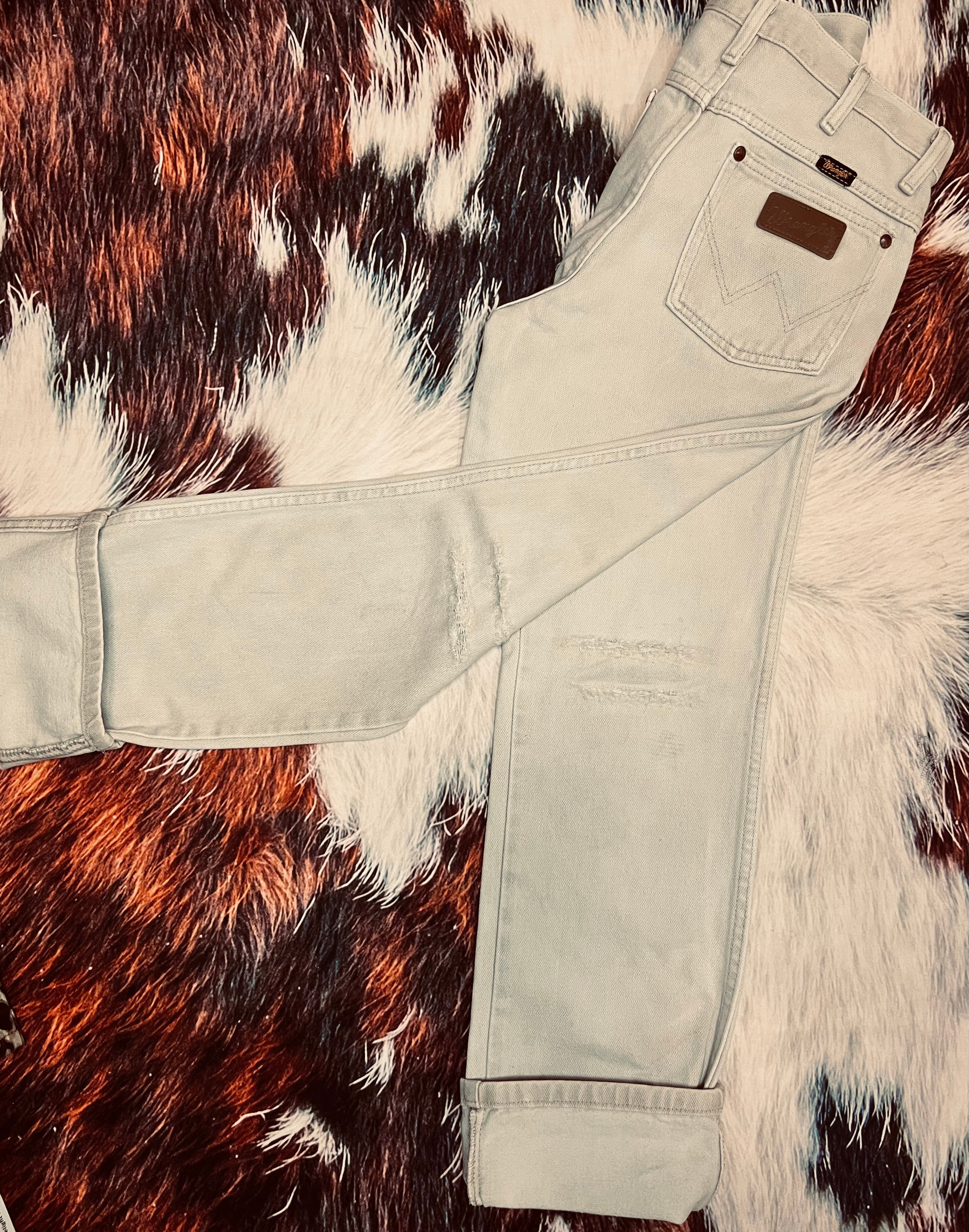 Distressed Dust Colored Wranglers