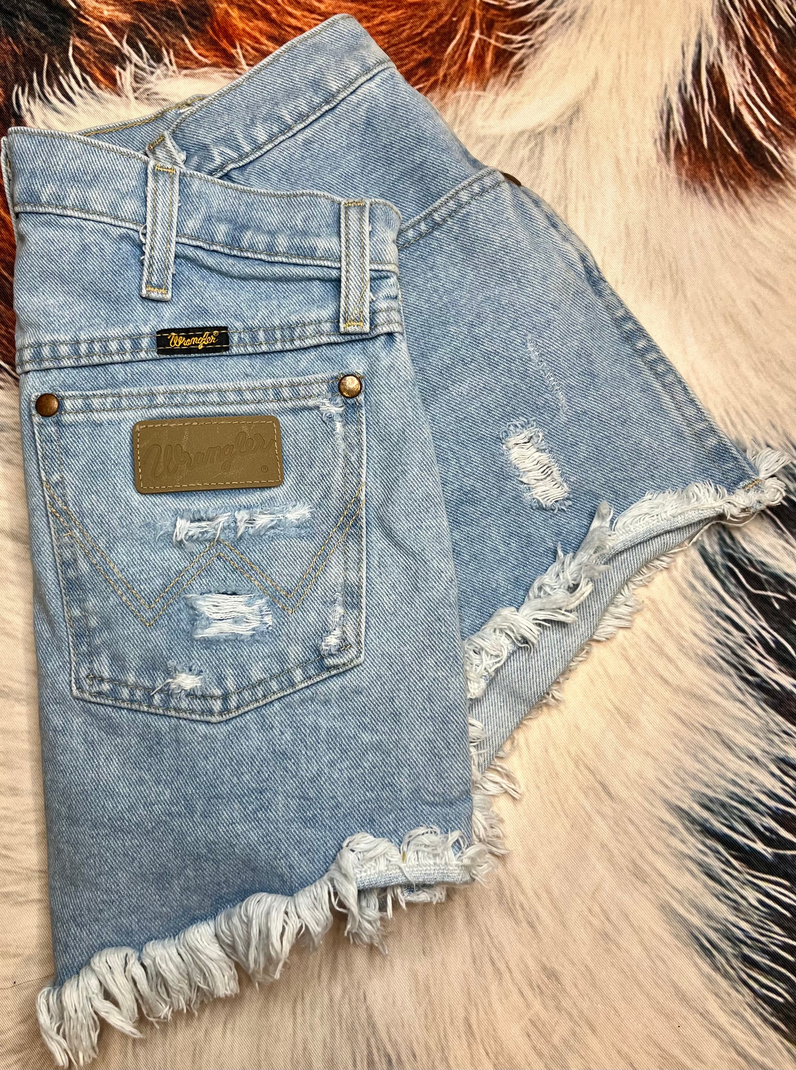 Distressed Wrangler Shorts