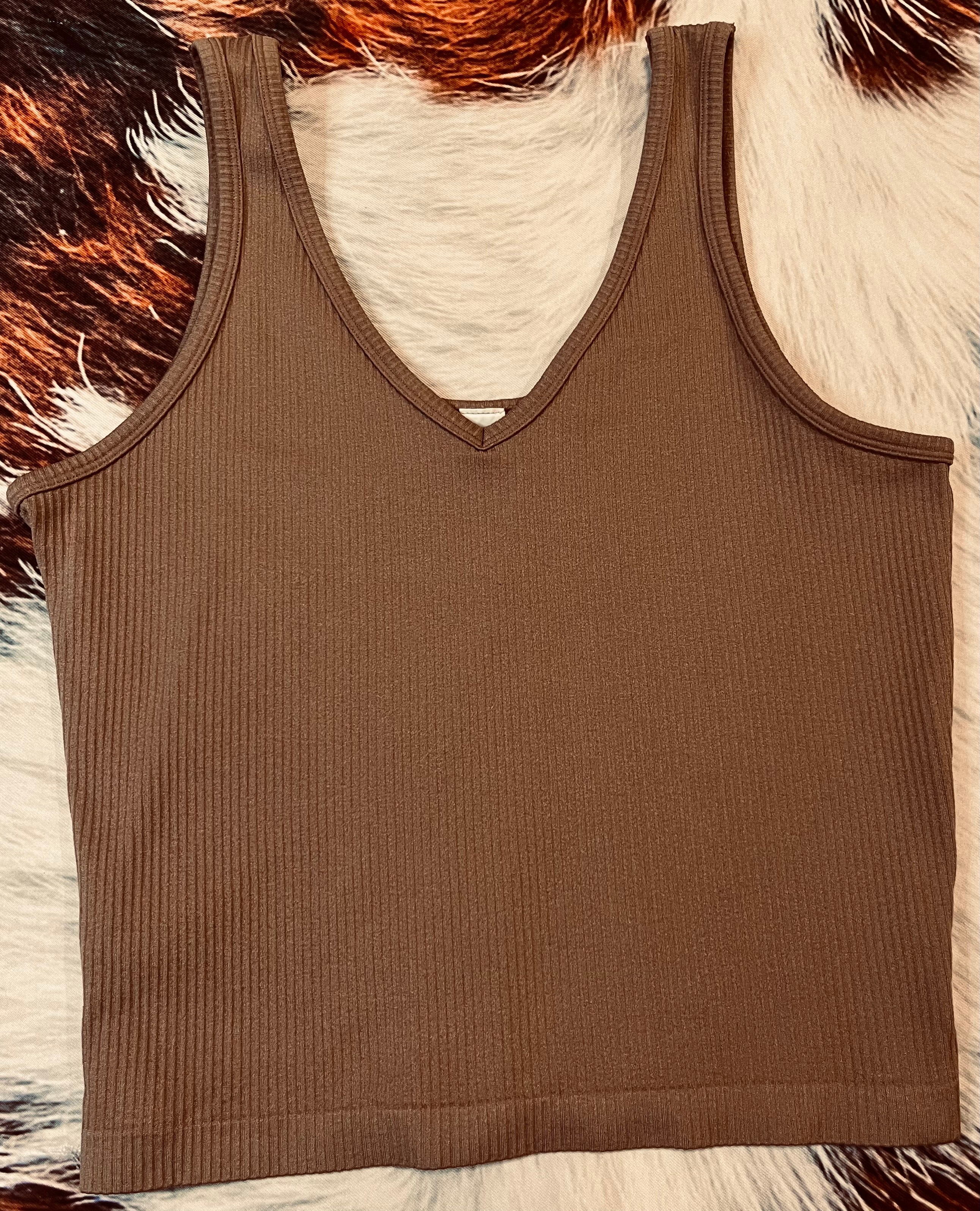 Ribbed V-Neck