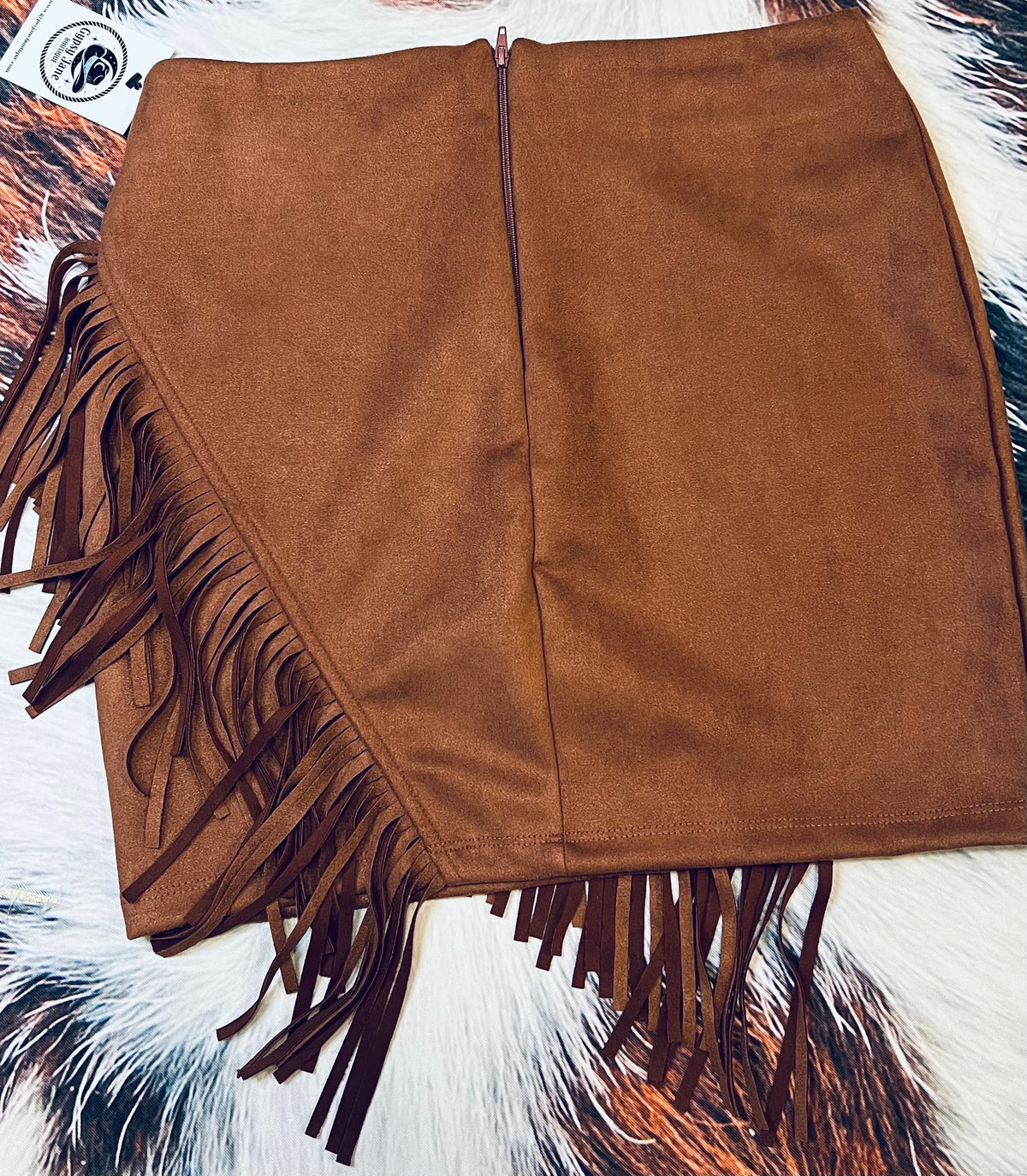 Whiskey Moon Suede Fringe Skirt