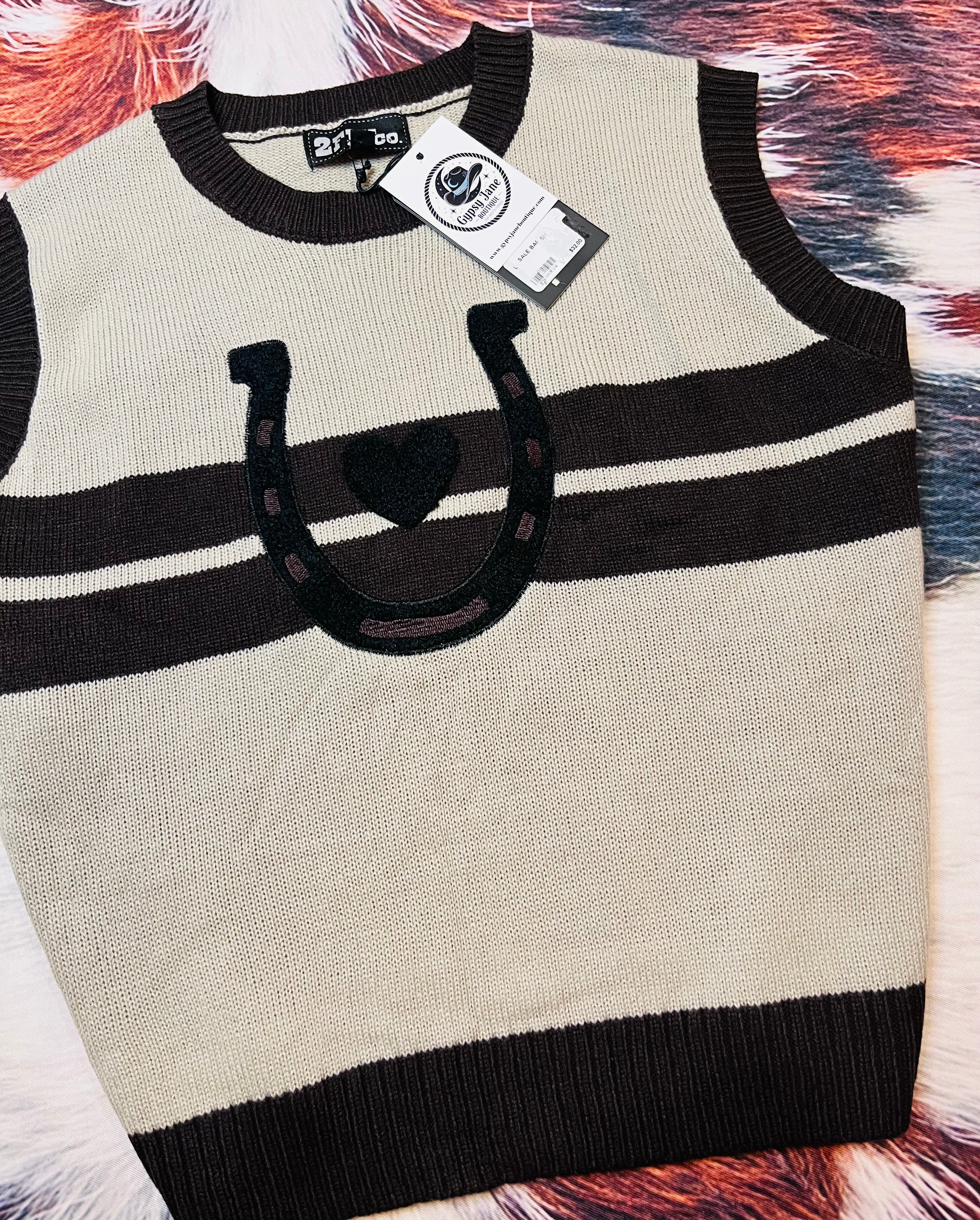 Western Horseshoe Knit Vest