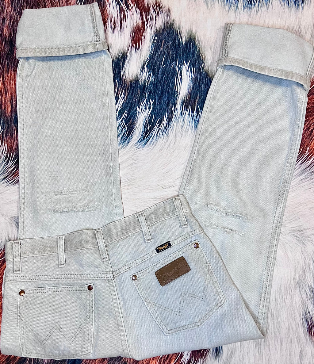 Distressed Dust Colored Wranglers