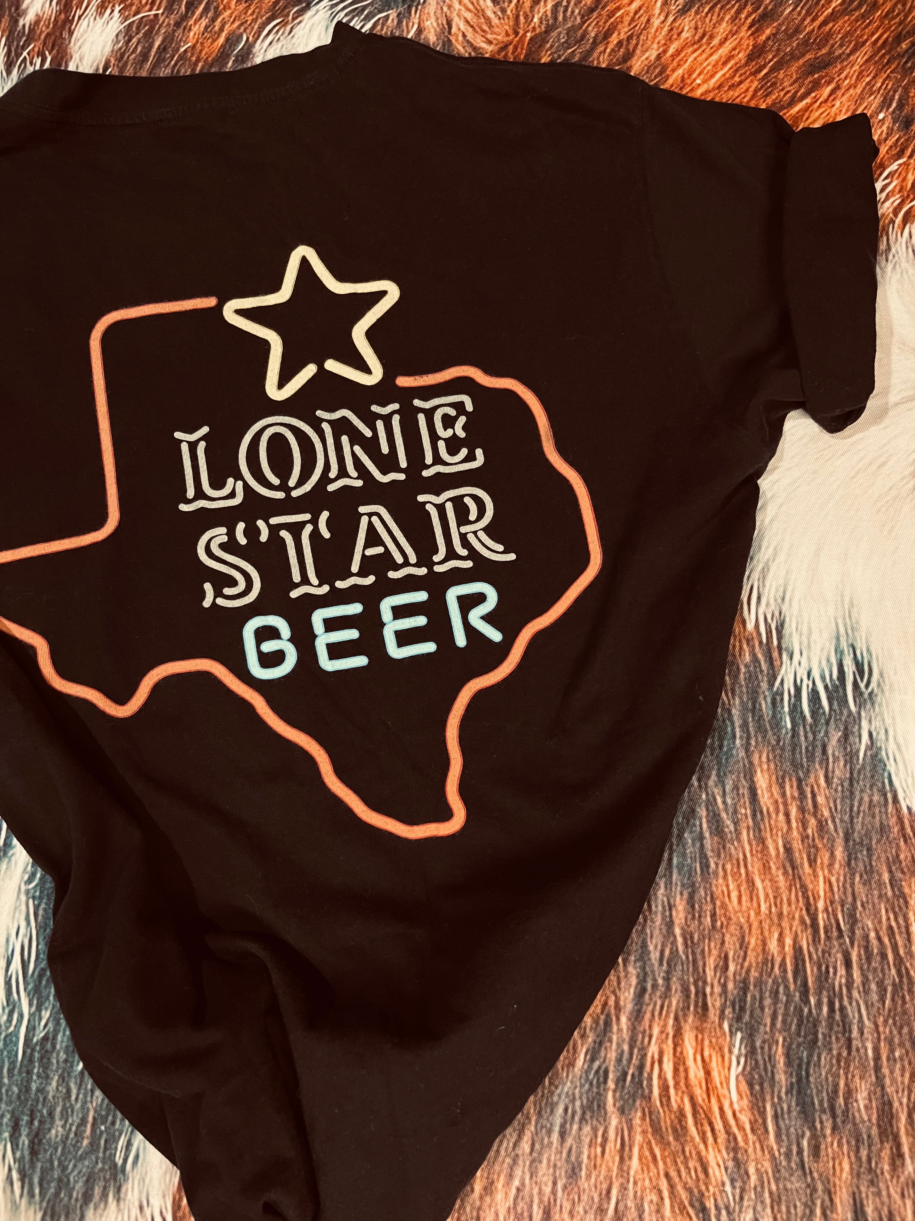 Neon Lone Star Beer Tee