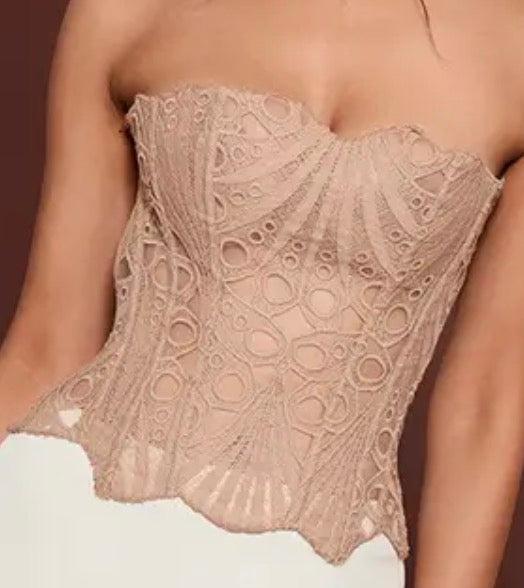 Textured Sheer Floral Lace Corset