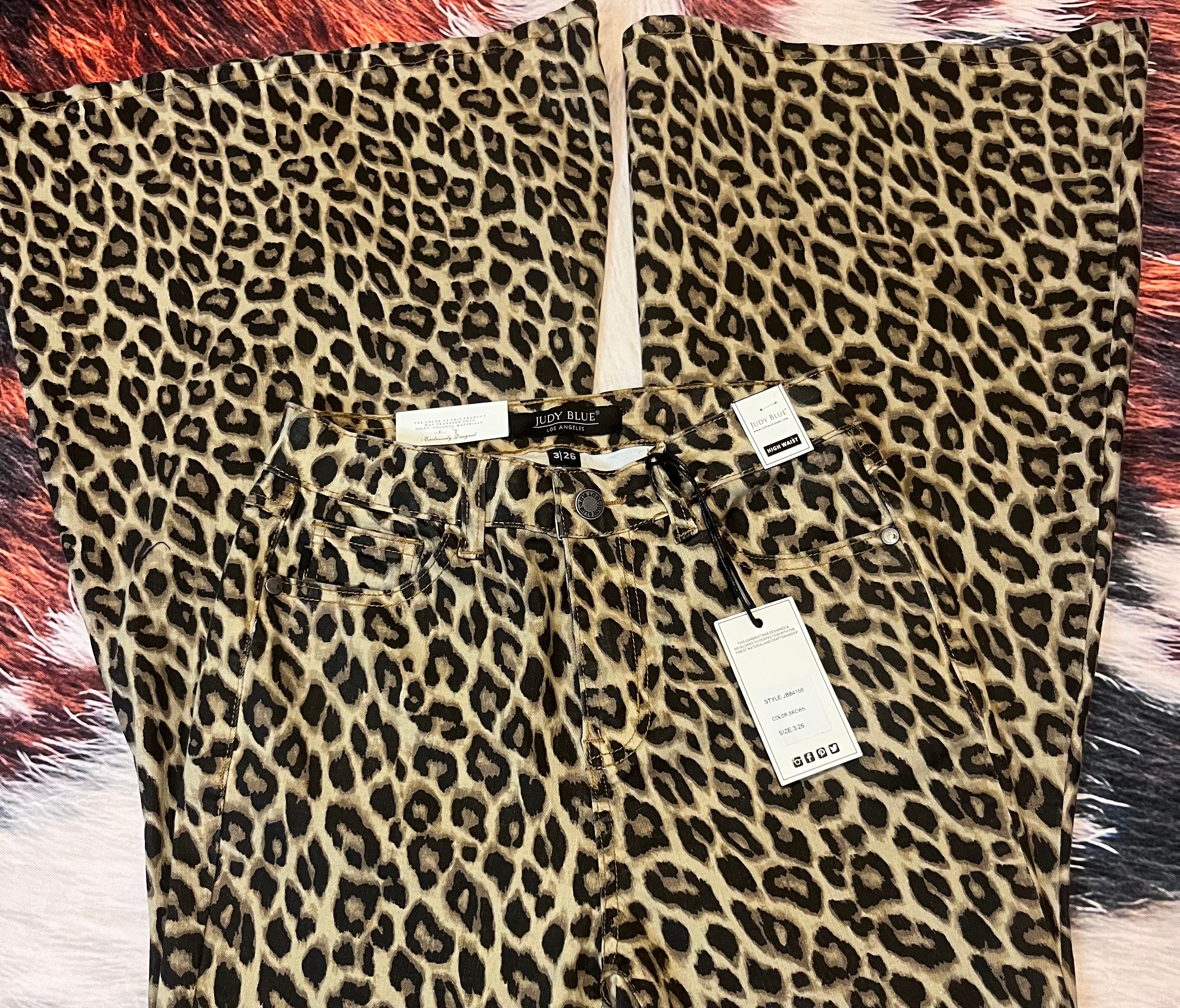 Judy Blue Leopard High Rise Flares