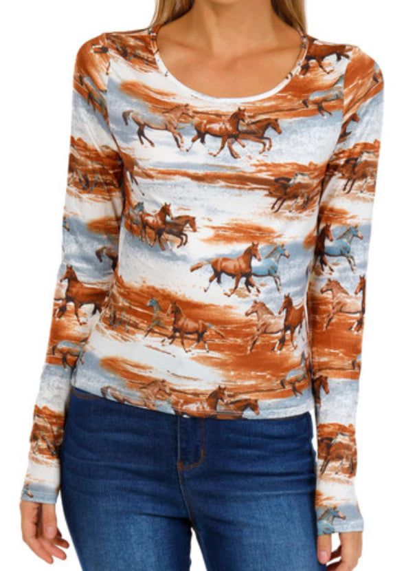 Horse Print Long Sleeve
