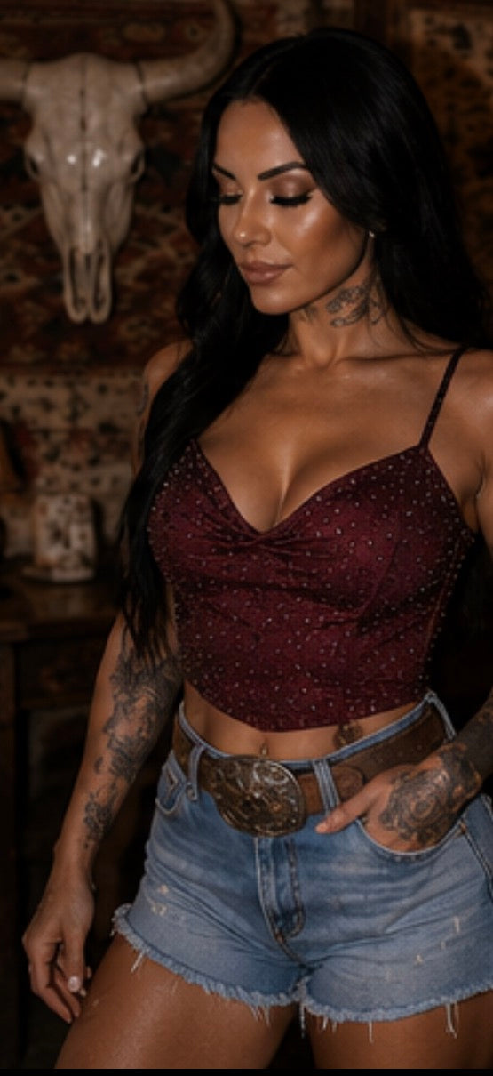 Satin Rhinestone Corset