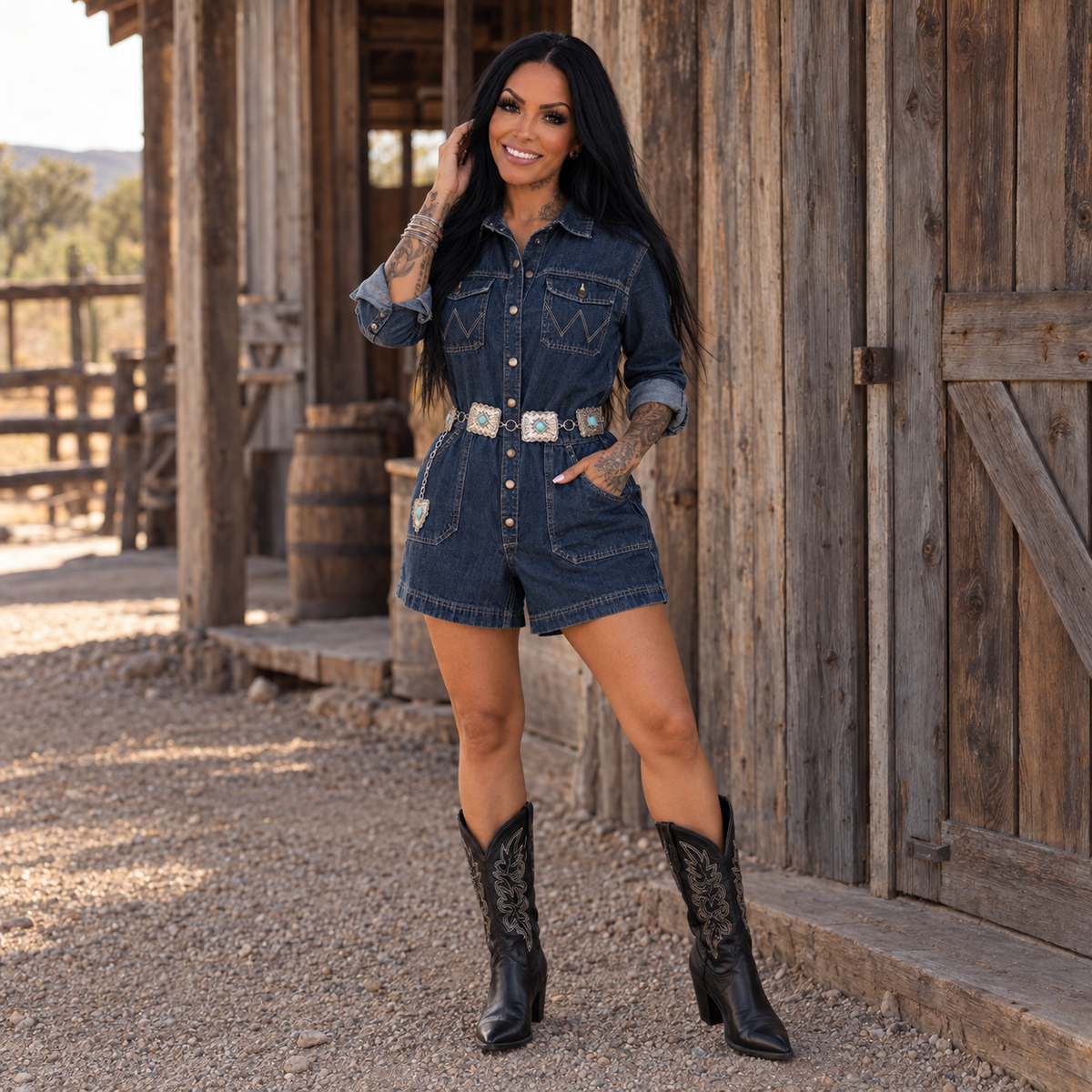 Wrangler Midnight Rodeo Denim Romper