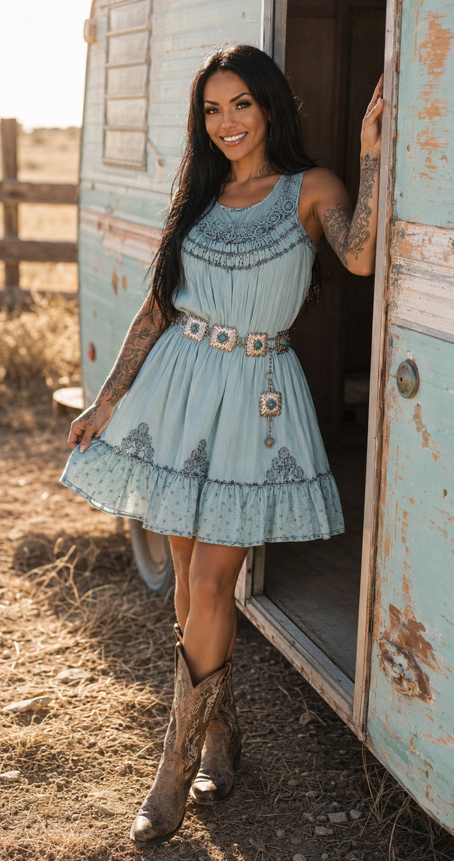 Desert Sage Crochet Dress